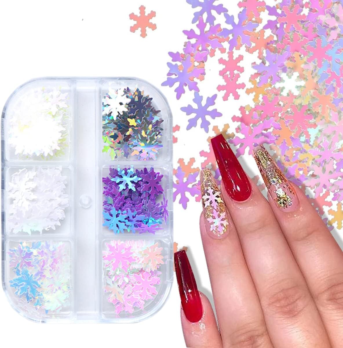 6 Grids of Holographic Sequins - 1909-27 - #27 Snowflakes