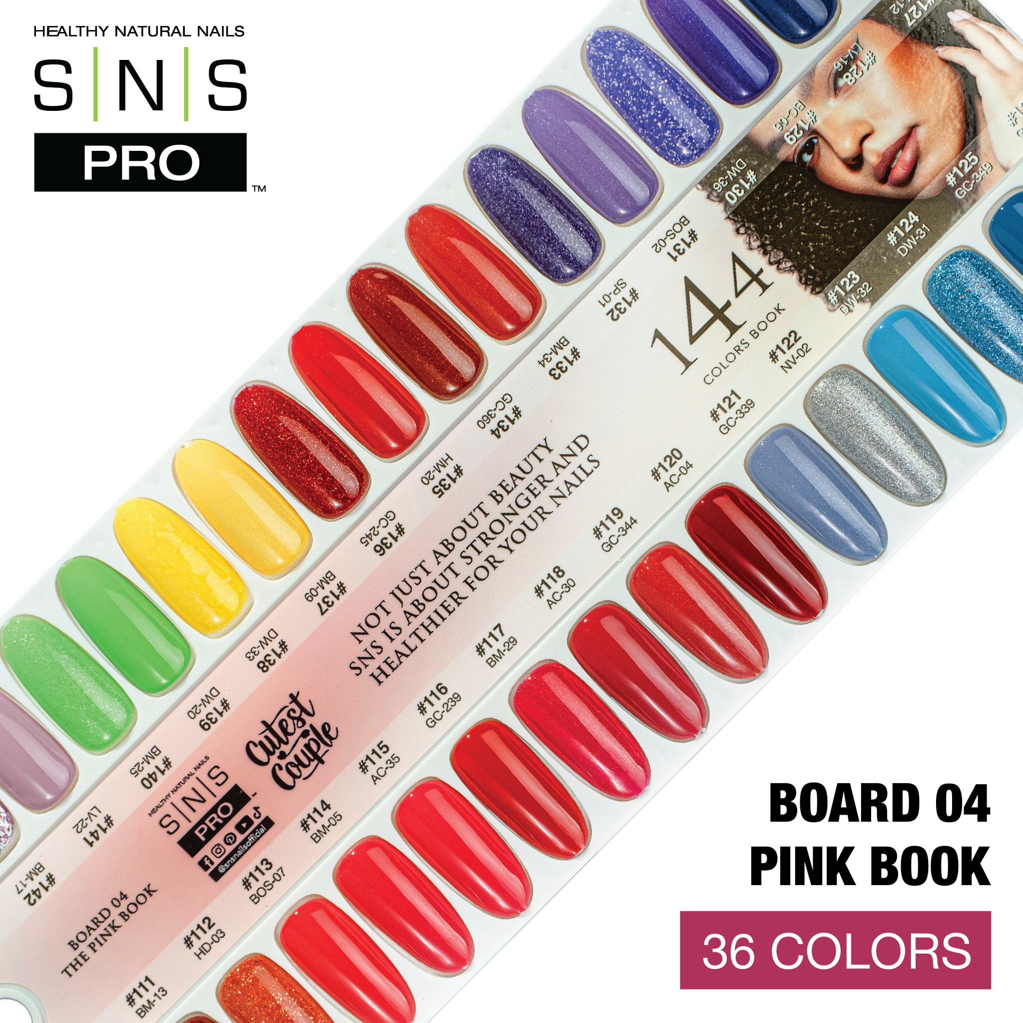 SNS Pro Gel Nail Polish Duo Set 36 Colors - Board 4 Pink Collection (109 - 144)