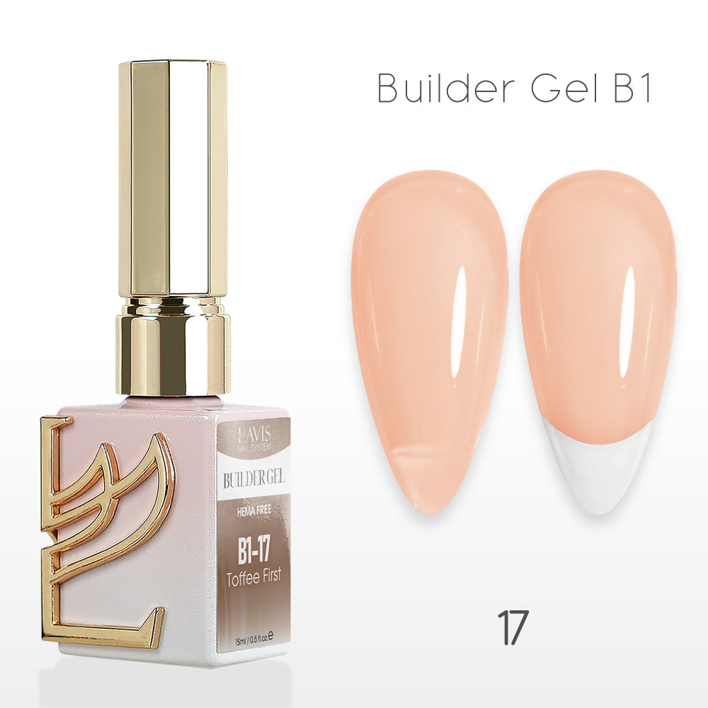 LAVIS Builder Gel In The Bottle - B1-17 Pink Sugar - Gel Polish 0.5oz