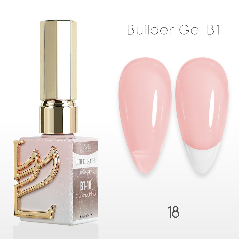 LAVIS Builder Gel In The Bottle - B1-18 Berries N Cream - Gel Polish 0.5oz