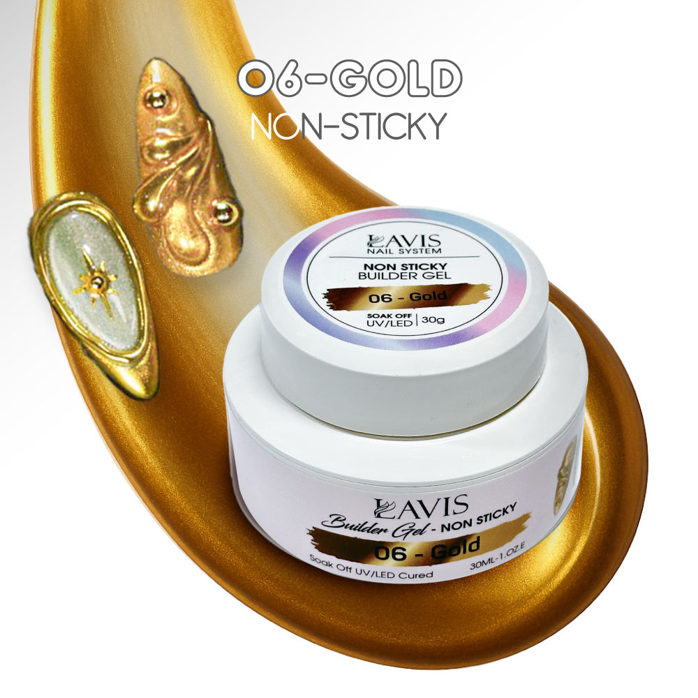 LAVIS Builder Gel Jar Non Sticky - 06 Gold 30g