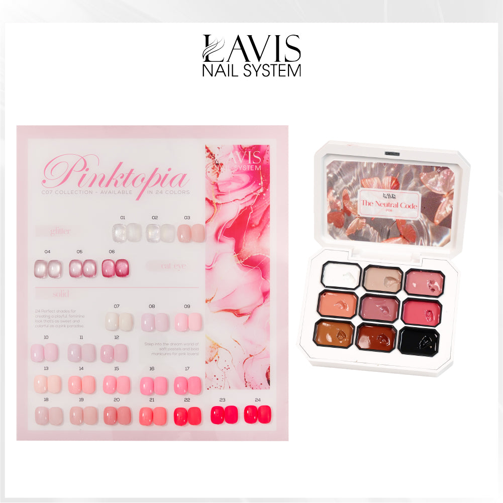 LAVIS C07 - Set 24 Colors - Gel Polish 0.5 oz - Pinktopia Collection