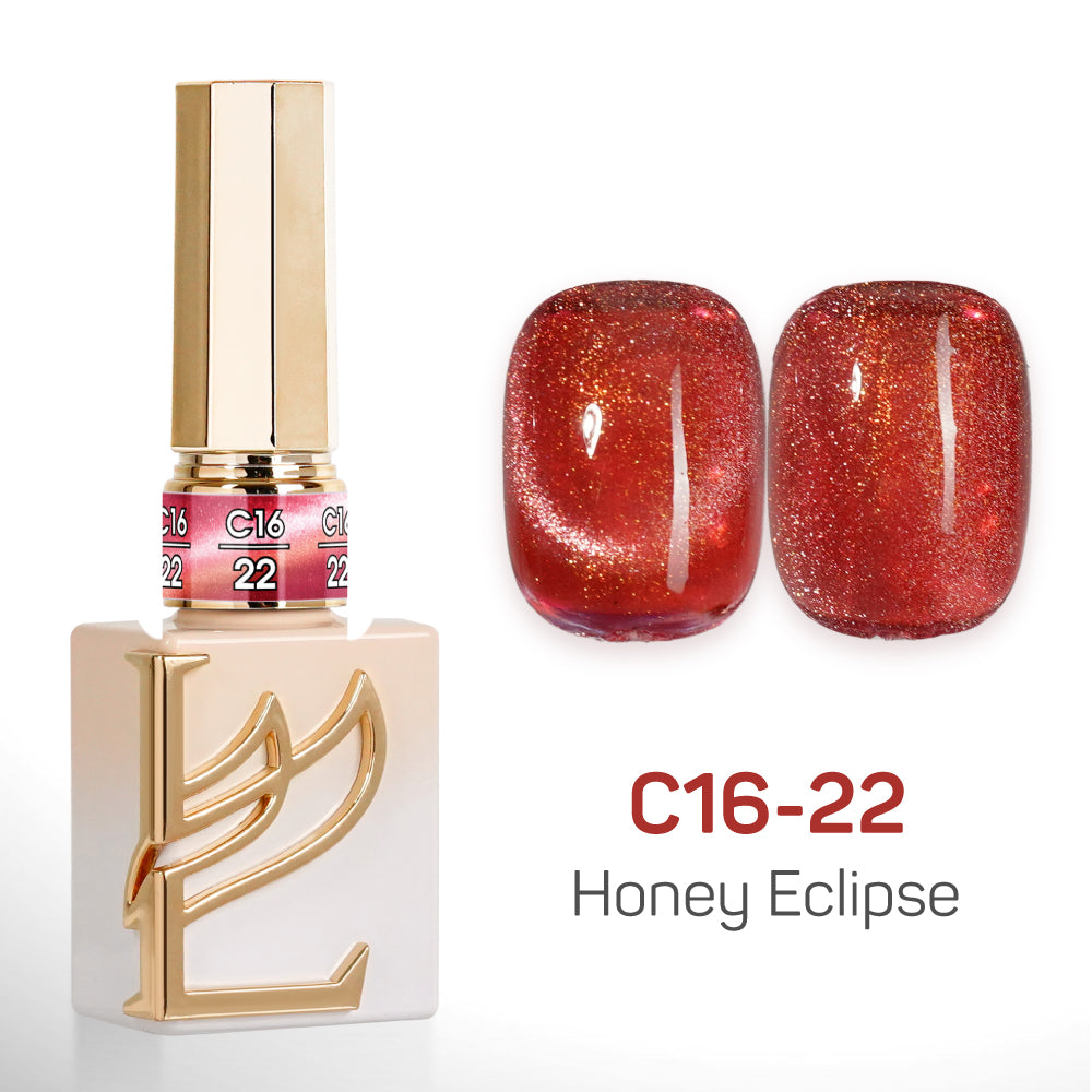 LAVIS Cat Eyes C16 - Set 24 Colors - Gel Polish 0.5 oz - Honey Eclipse Collection