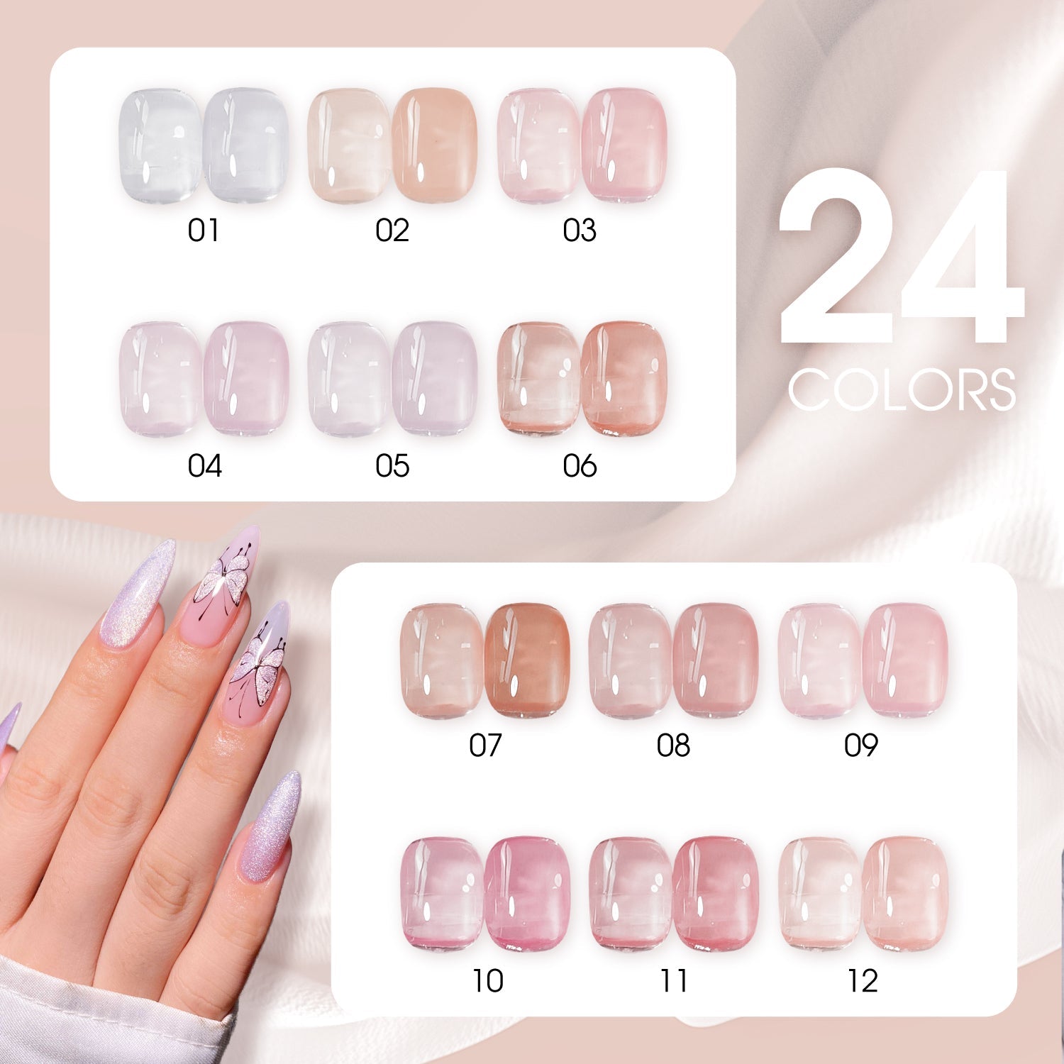 LAVIS C17 - Set 24 - Gel Polish 0.5 oz - Glossy Touch Collection