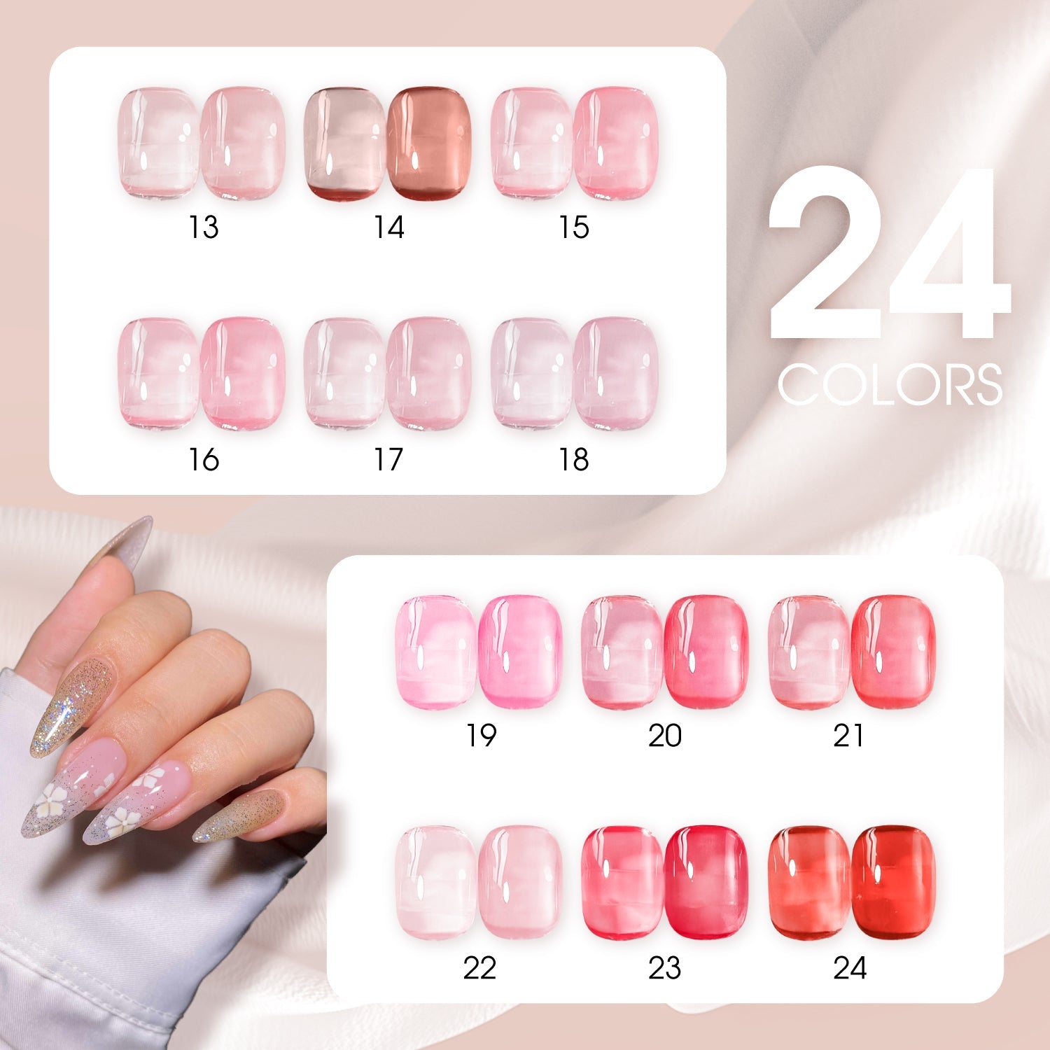 LAVIS C17 - Set 24 - Gel Polish 0.5 oz - Glossy Touch Collection