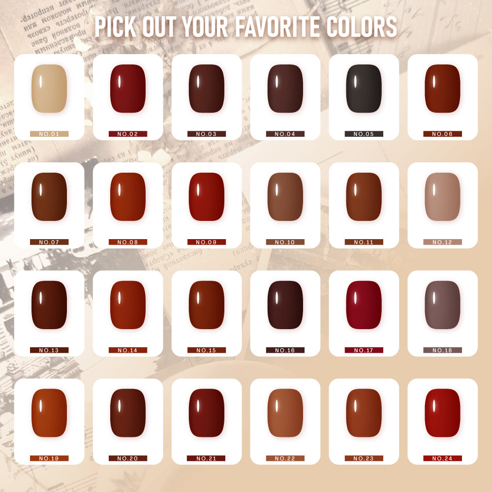 LAVIS C06 - Set 24 Colors - Gel Polish 0.5 oz - Maple & Mocha Collection
