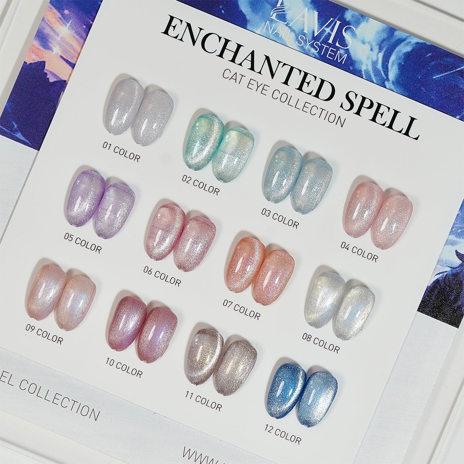 LAVIS Cat Eyes CE11 - Set 12 Colors - Gel Polish 0.5 oz- Enchanted Spell Collection