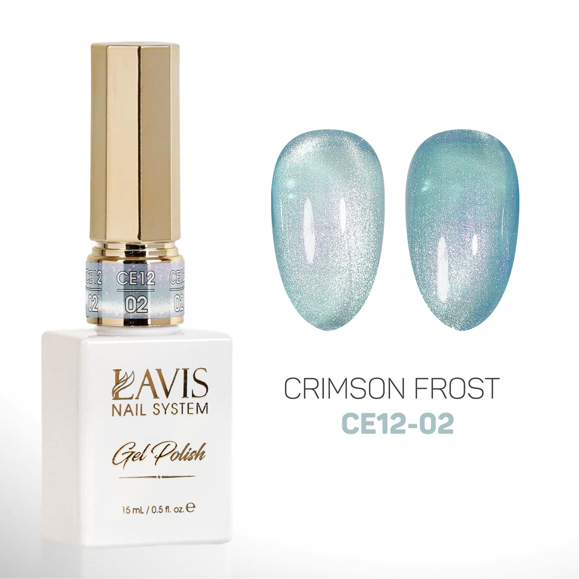 LAVIS Cat Eyes CE12 - 02 - Gel Polish 0.5 oz - Crimson Frost Collection