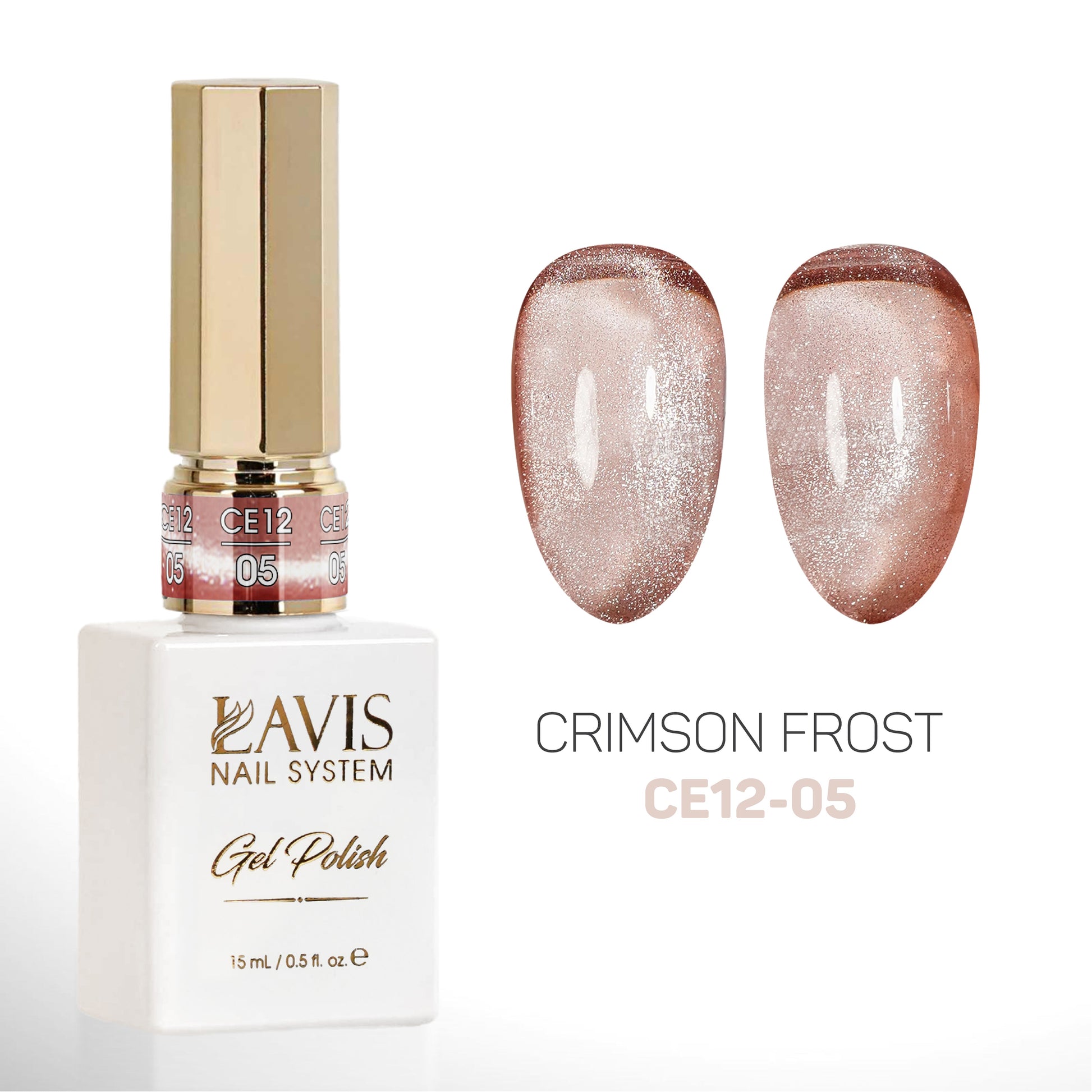 LAVIS Cat Eyes CE12 - 05 - Gel Polish 0.5 oz - Crimson Frost Collection