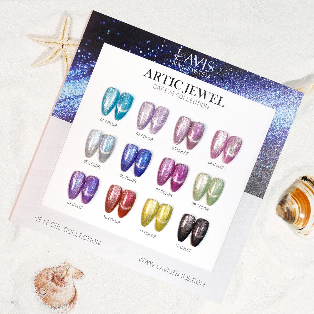 LAVIS Cat Eyes CE12 - 08 - Gel Polish 0.5 oz - Artic Jewel Collection