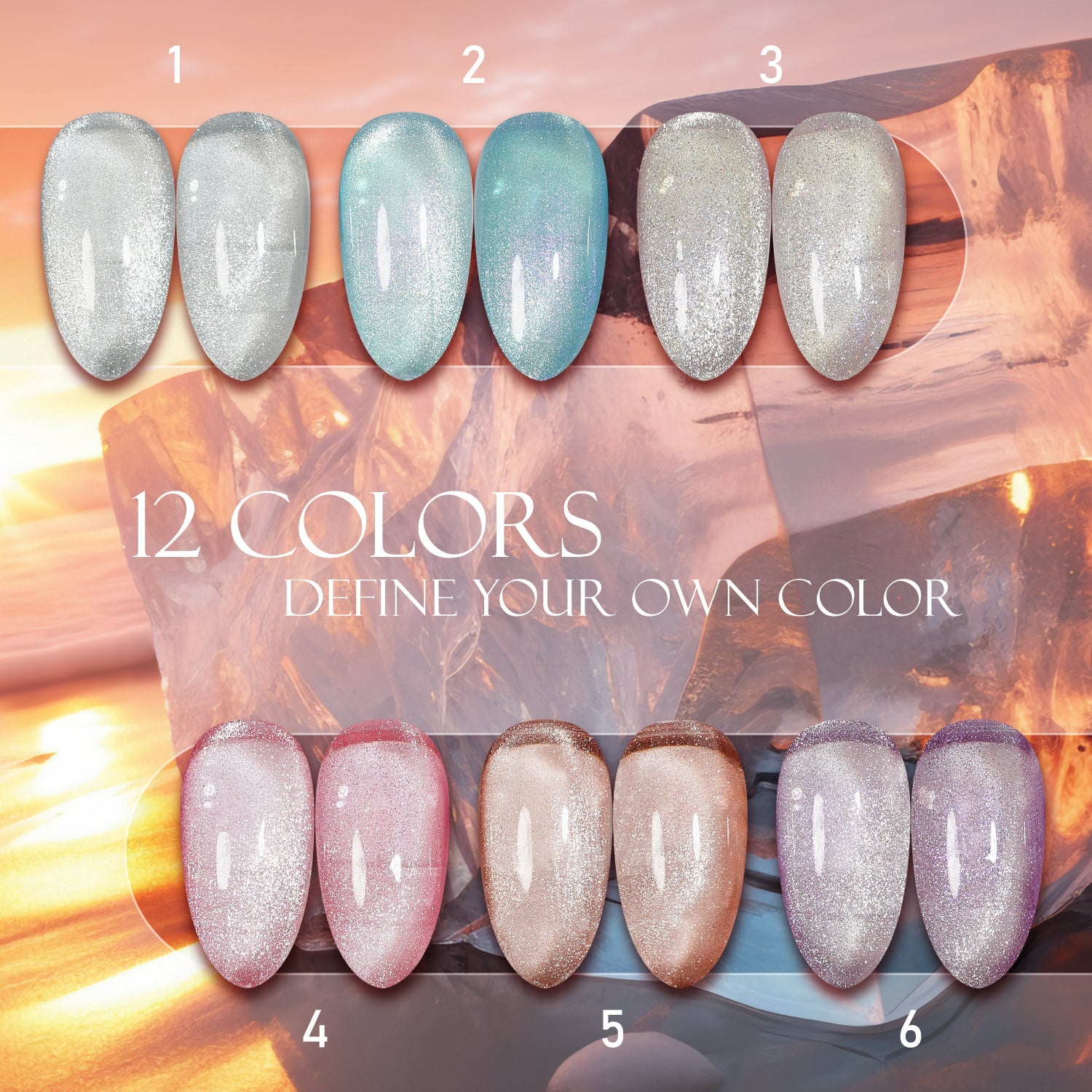 LAVIS Cat Eyes CE12 - 12 - Gel Polish 0.5 oz - Crimson Frost Collection