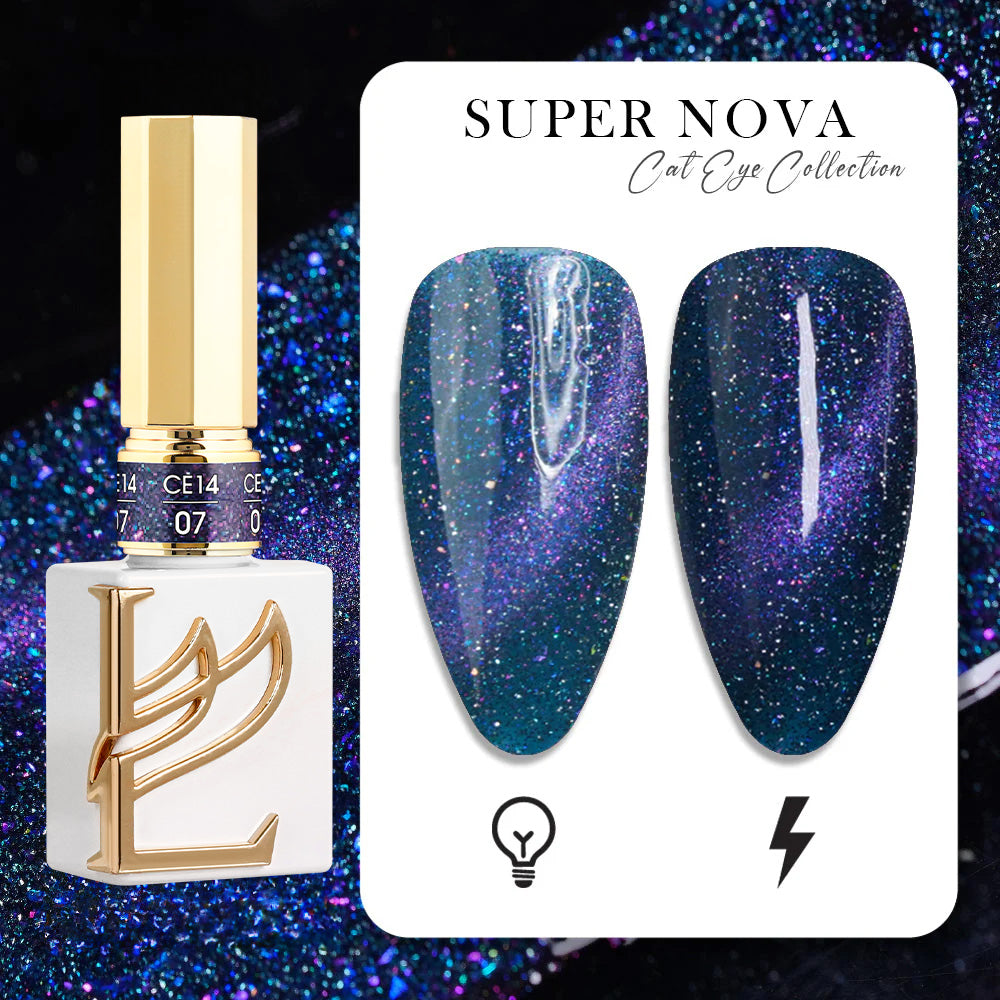 LAVIS Cat Eyes CE14 - 07 (Ver1) - Gel Polish 0.5 oz - Cosmic Voltage Collection