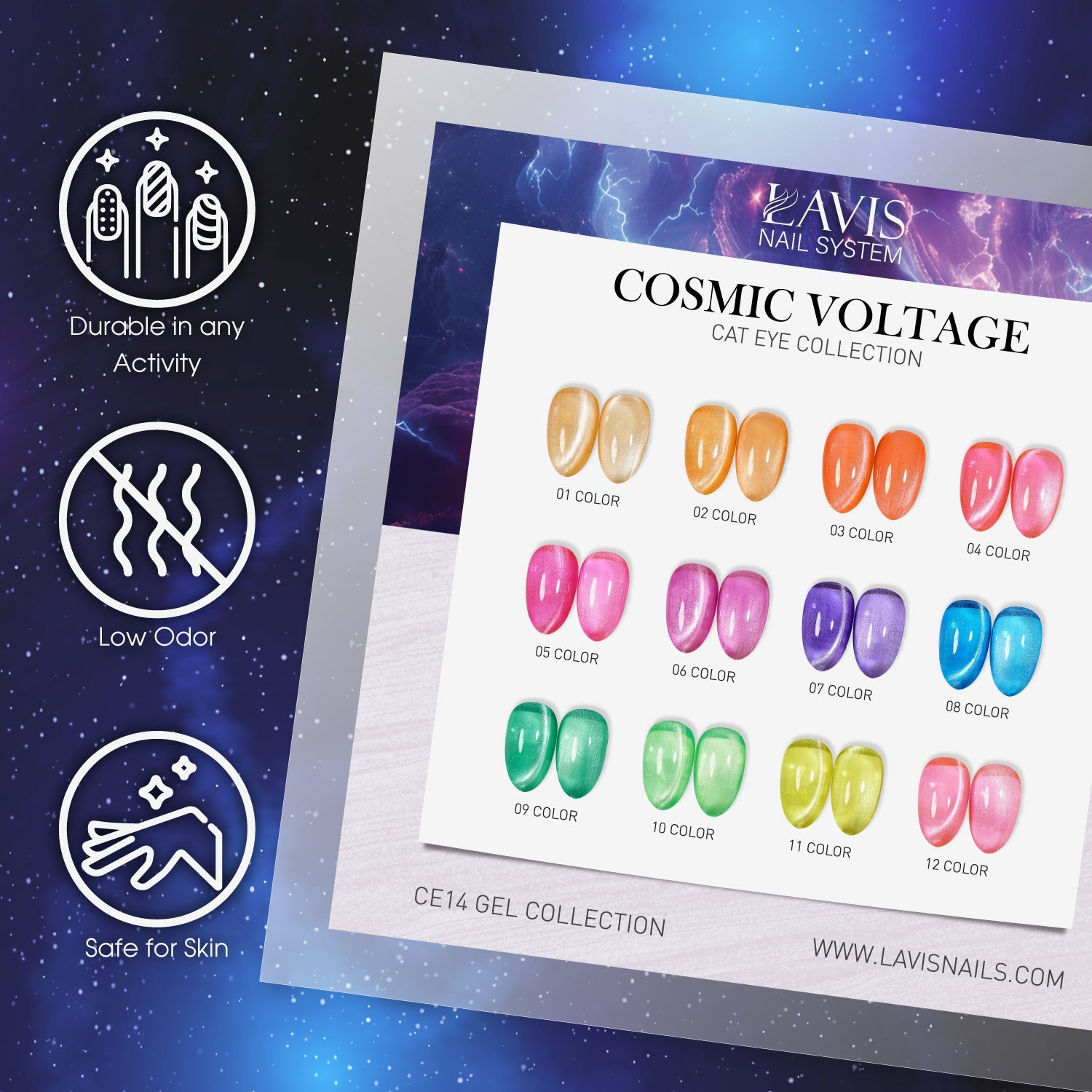LAVIS Cat Eyes CE14 - 08 - Gel Polish 0.5 oz - Cosmic Voltage Collection