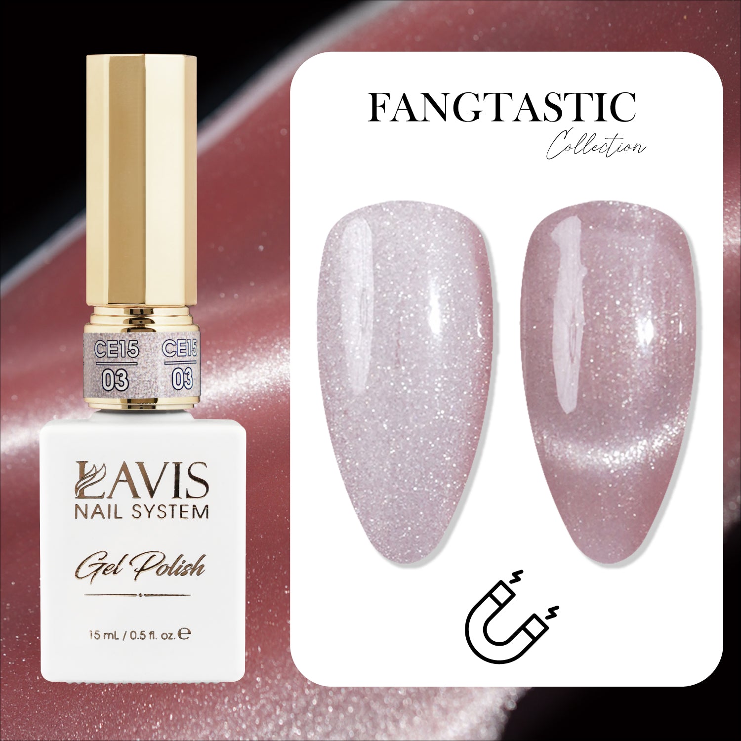 LAVIS Cat Eyes CE15 - Set 12 Colors - Gel Polish 0.5 oz - Fangtastic Collection