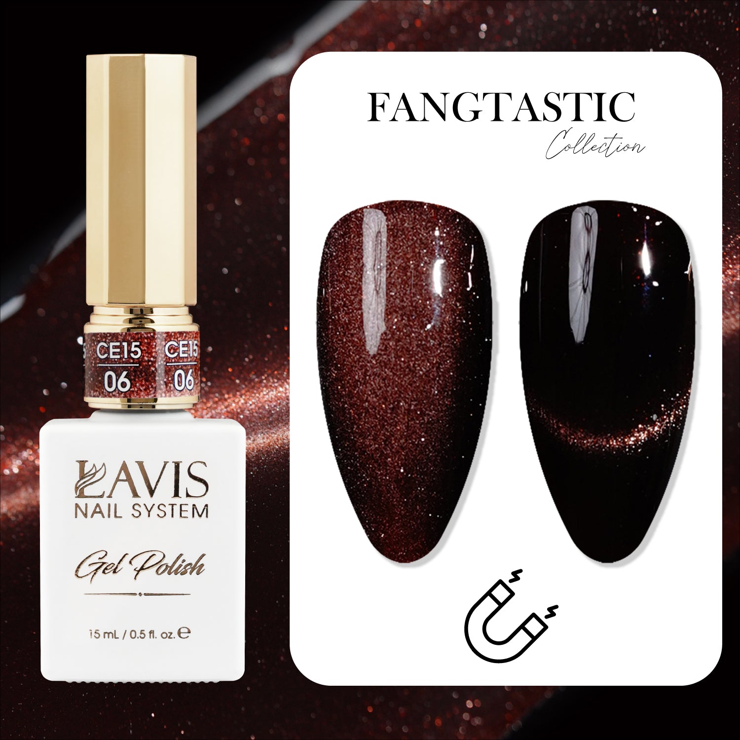 LAVIS Cat Eyes CE15 - 06 - Gel Polish 0.5 oz - Fangtastic Collection