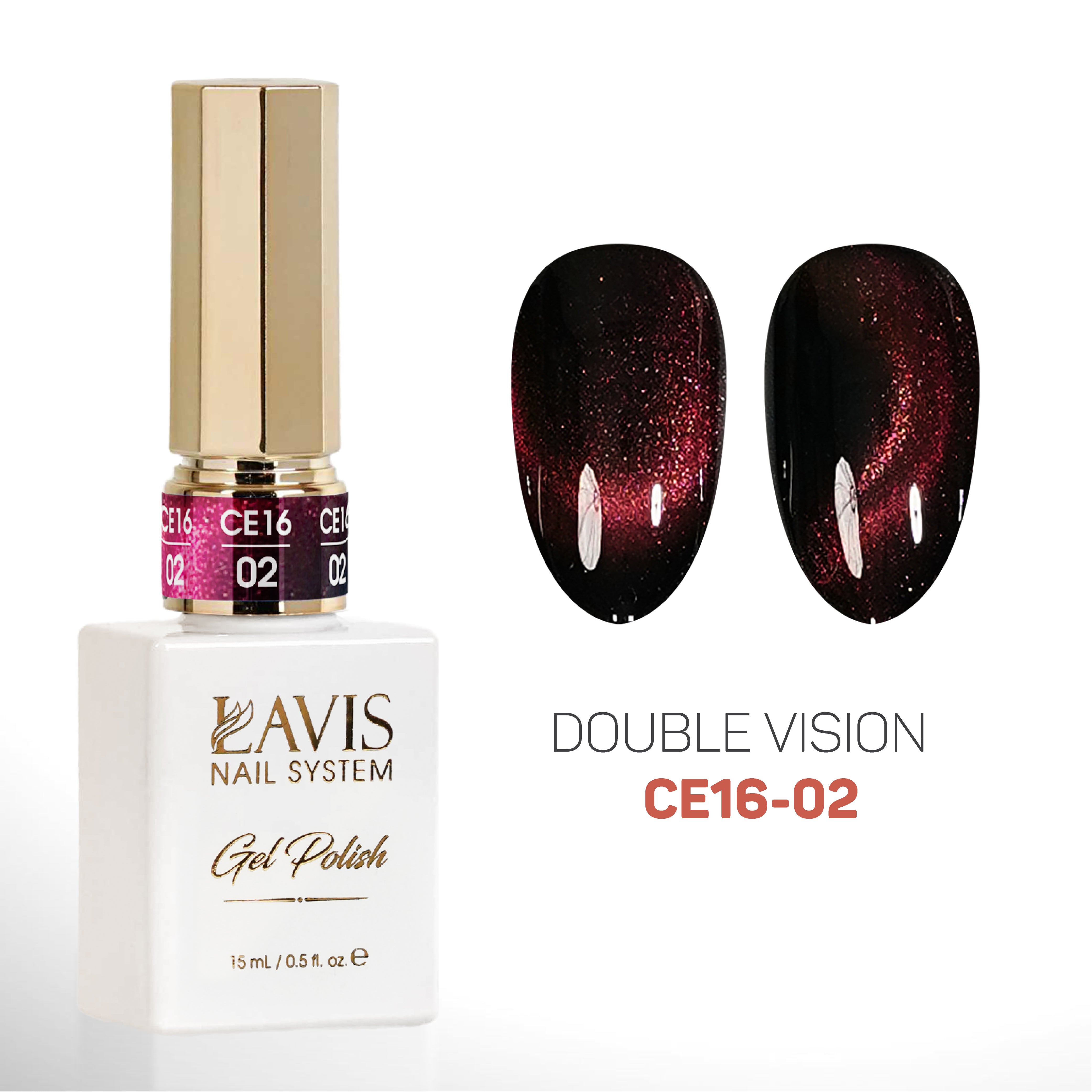 LAVIS Cat Eyes CE16 - 02 - Gel Polish 0.5 oz - Double Vision Collection