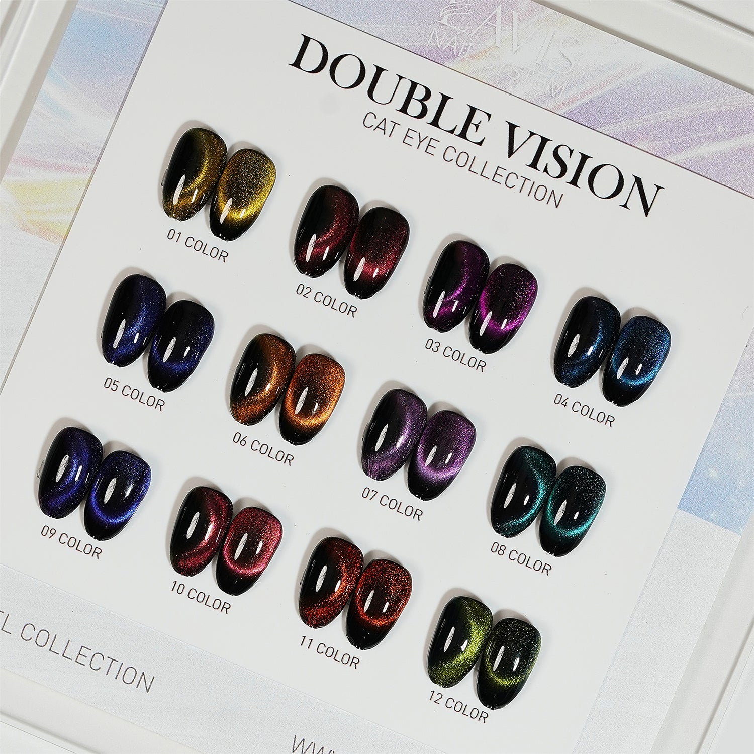 LAVIS Cat Eyes CE16 - Set 12 - Gel Polish 0.5 oz - Double Vision Collection