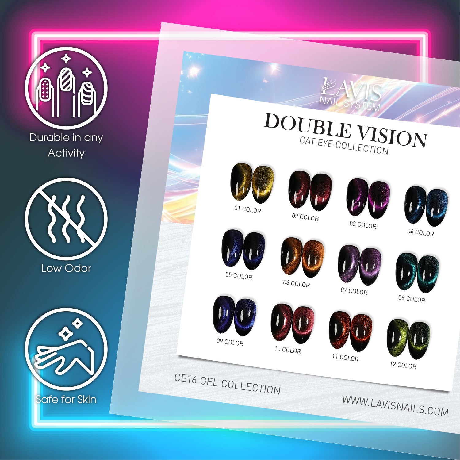 LAVIS Cat Eyes CE16 - Gel Polish 0.5 oz - Double Vision Collection