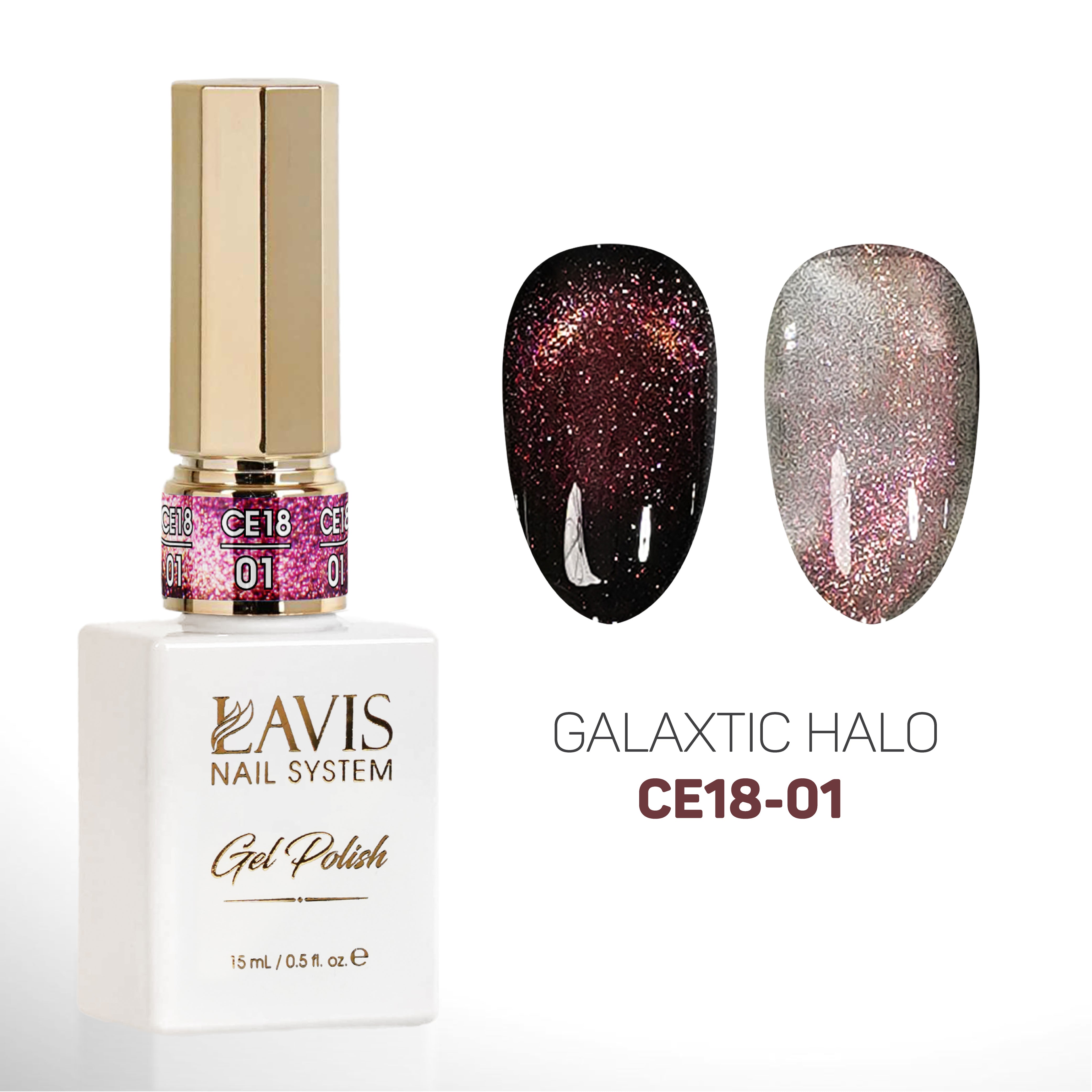 LAVIS Cat Eyes CE18 - 01 - Gel Polish 0.5 oz - Galaxtic Halo Collection