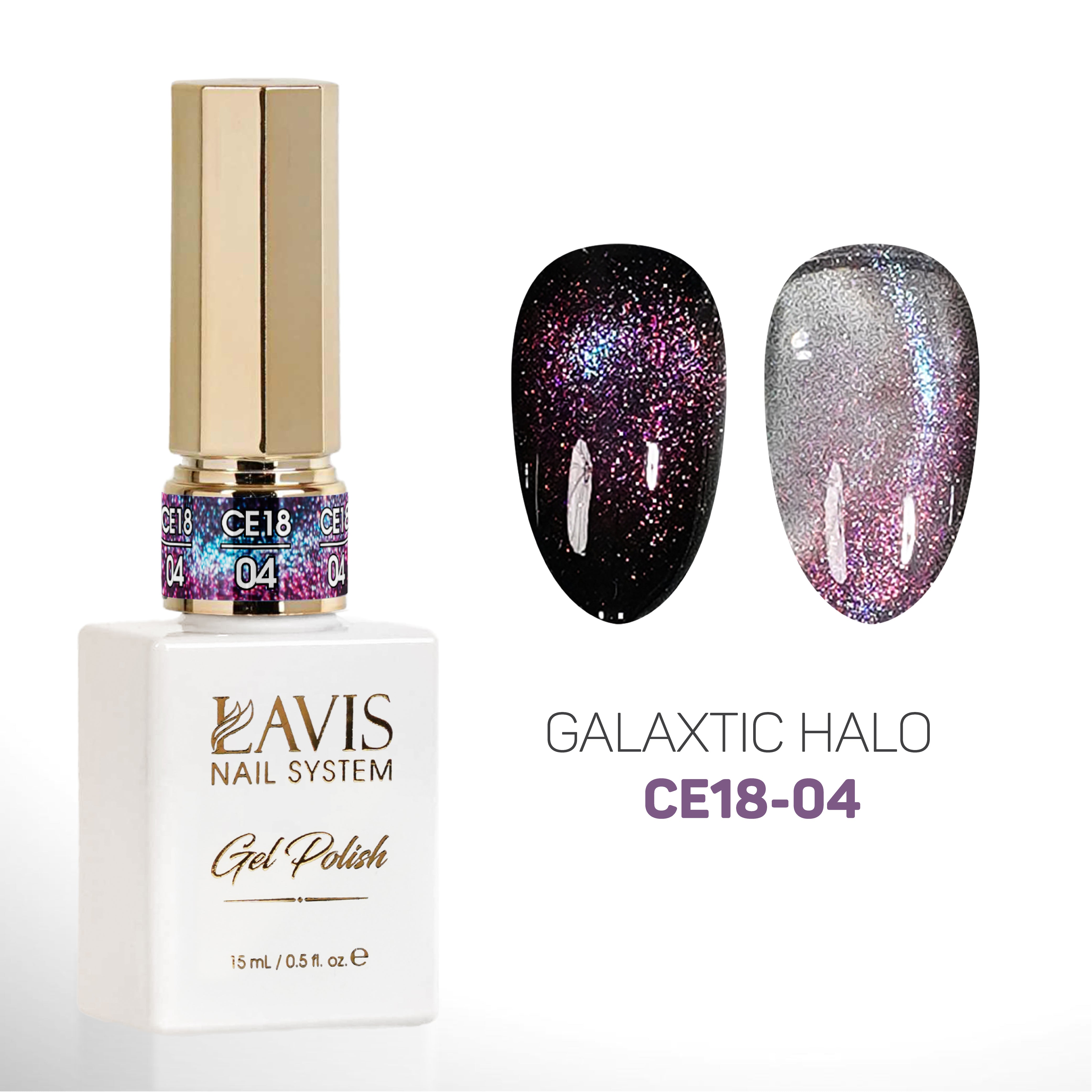 LAVIS Cat Eyes CE18 - 04 - Gel Polish 0.5 oz - Galaxtic Halo Collection