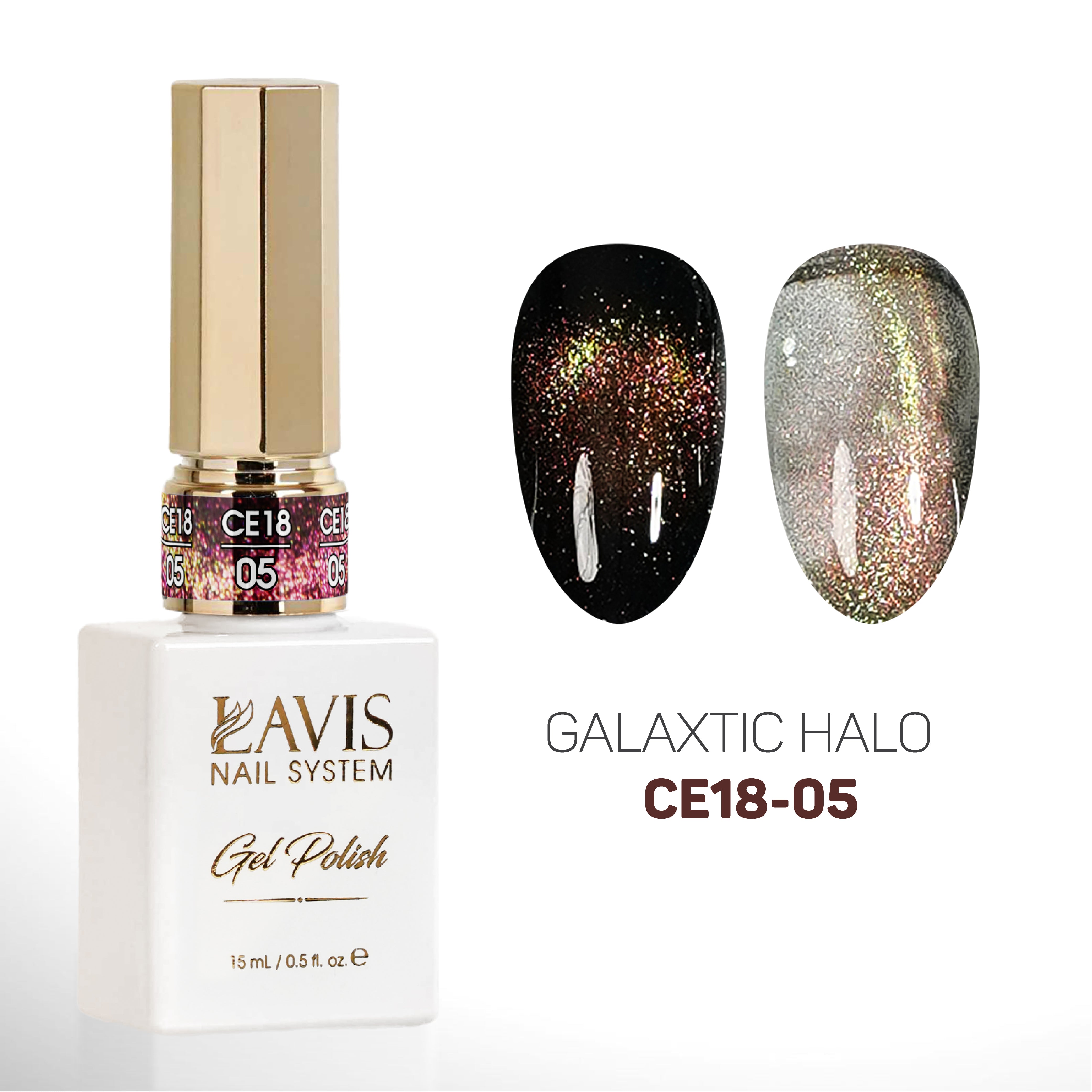 LAVIS Cat Eyes CE18 - 05 - Gel Polish 0.5 oz - Galaxtic Halo Collection