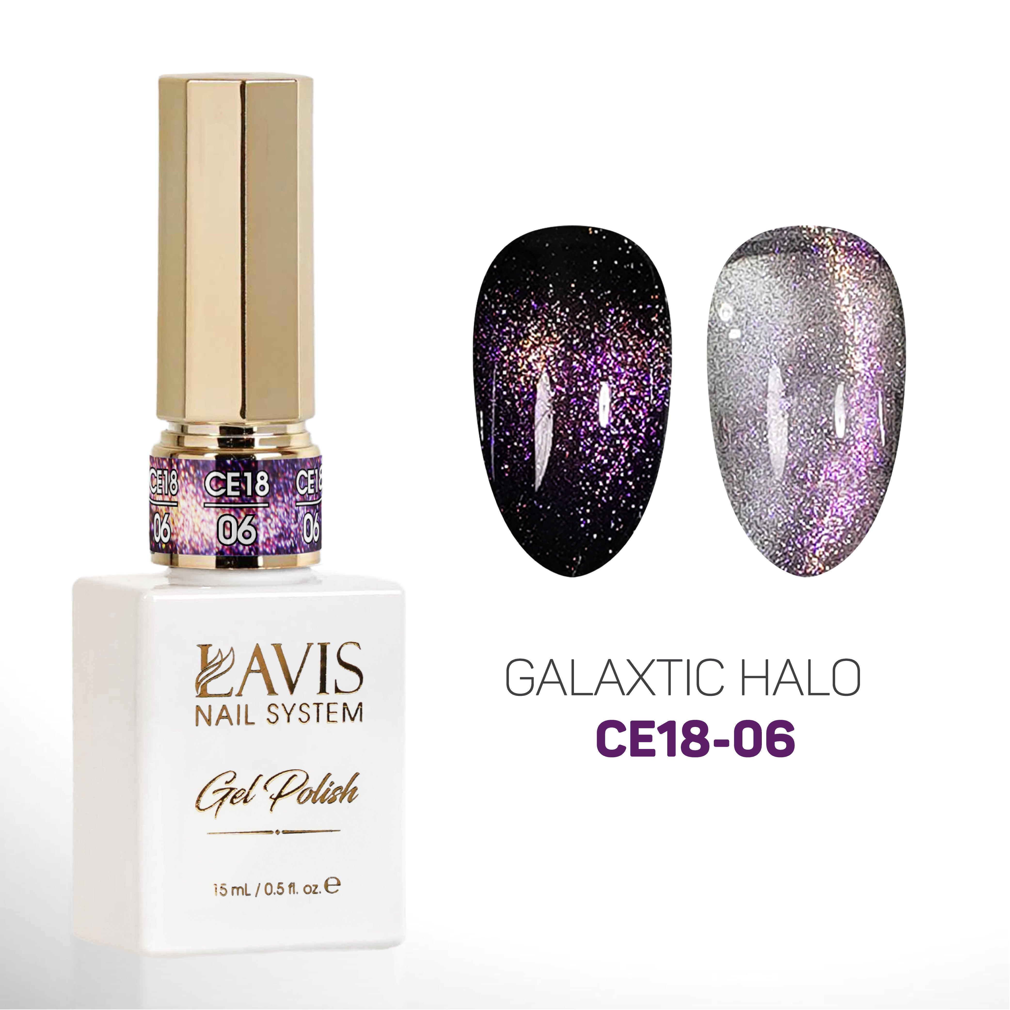 LAVIS Cat Eyes CE18 - 06 - Gel Polish 0.5 oz - Galaxtic Halo Collection