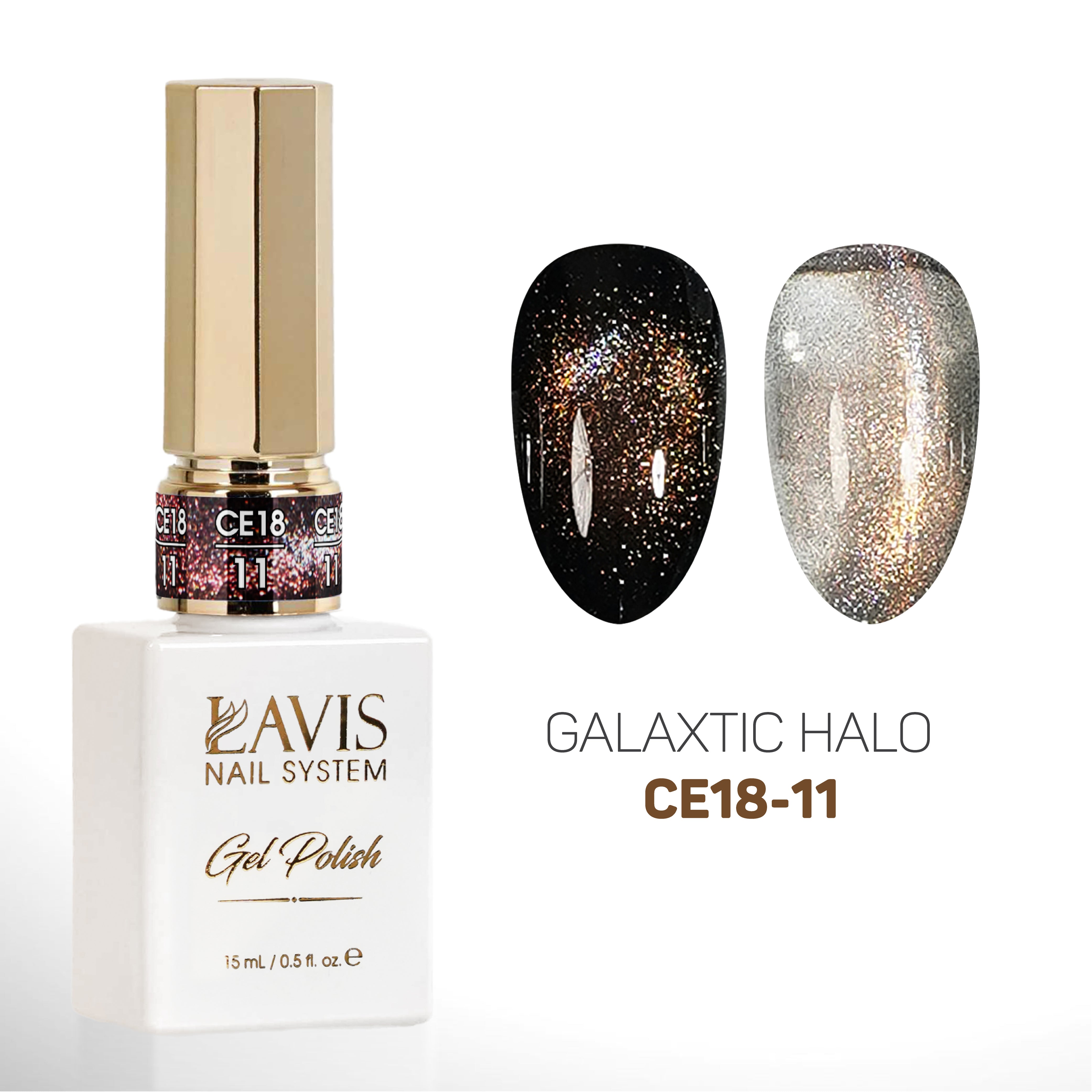 LAVIS Cat Eyes CE18 - 11 - Gel Polish 0.5 oz - Galaxtic Halo Collection
