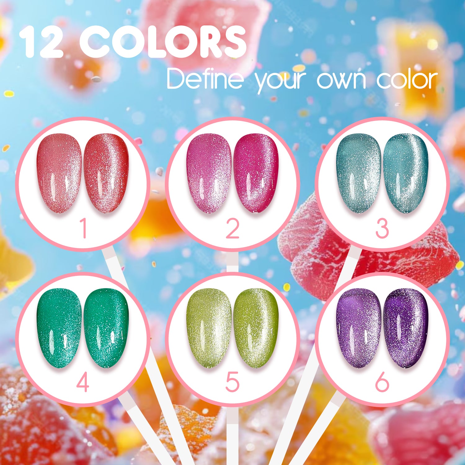 LAVIS Cat Eyes CE3 - Gel Polish 0.5 oz - Tropical Candy