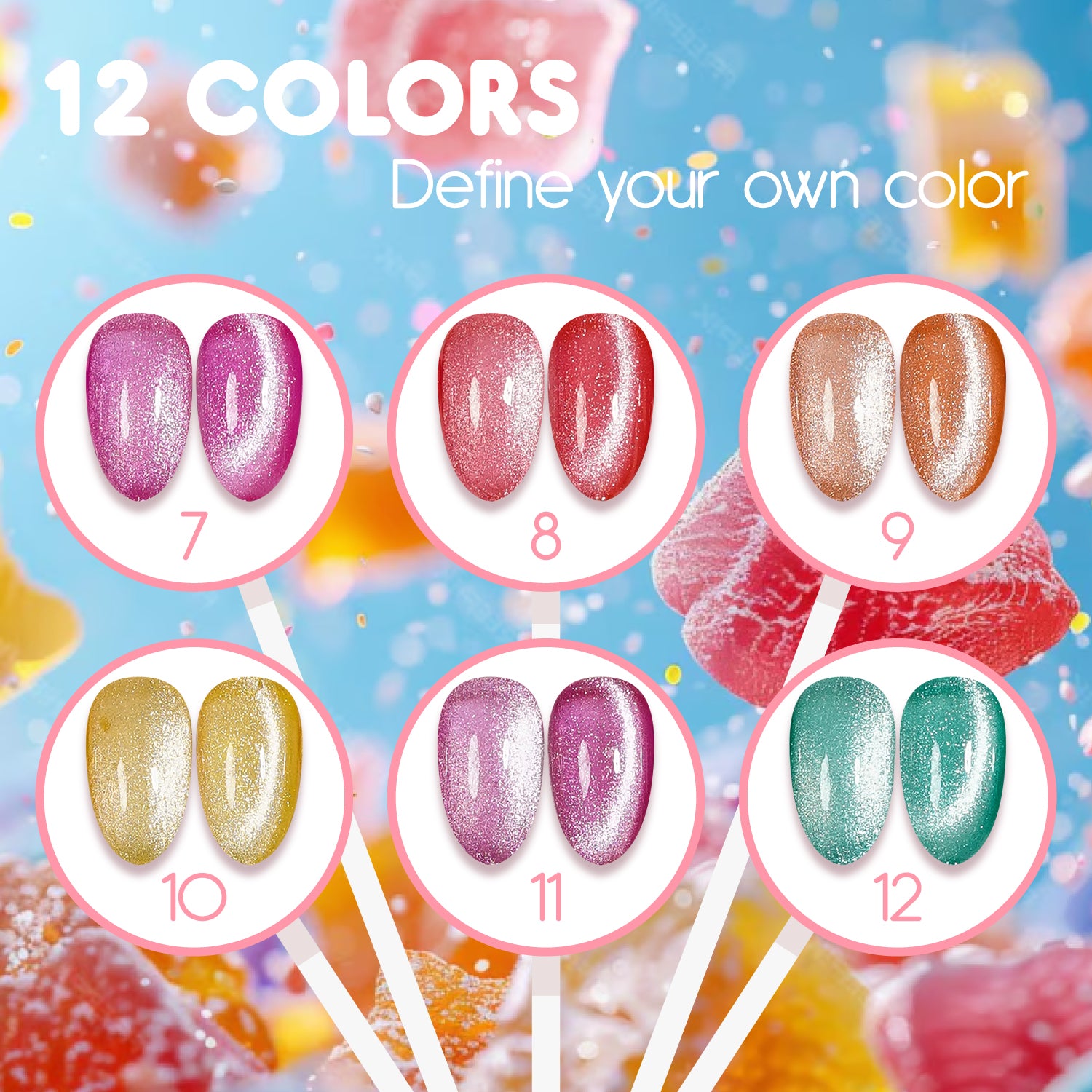 LAVIS Cat Eyes CE3 - Gel Polish 0.5 oz - Tropical Candy