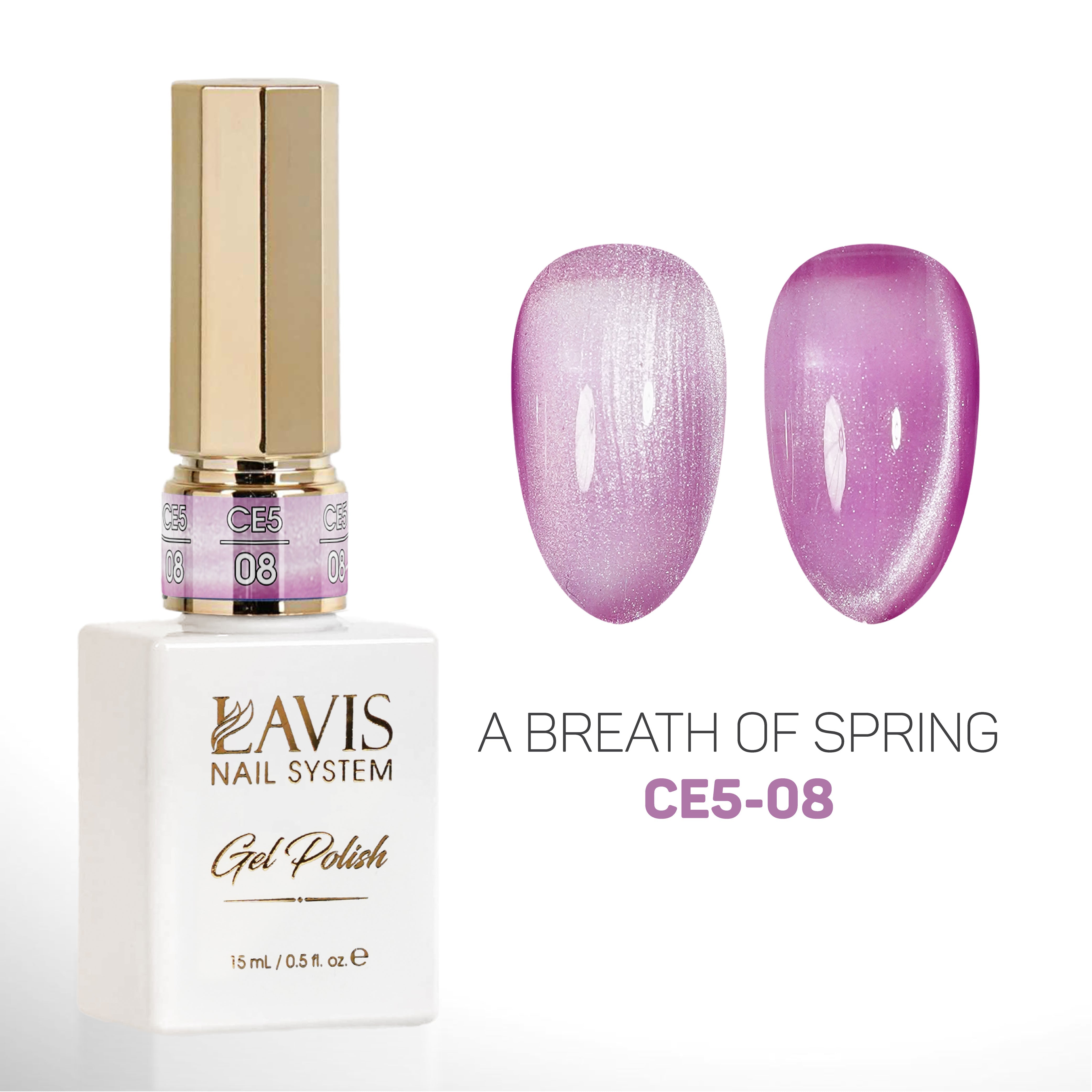 LAVIS Cat Eyes CE5 - 08 (Ver2) - Gel Polish 0.5 oz - A Breath Of Spring Collection