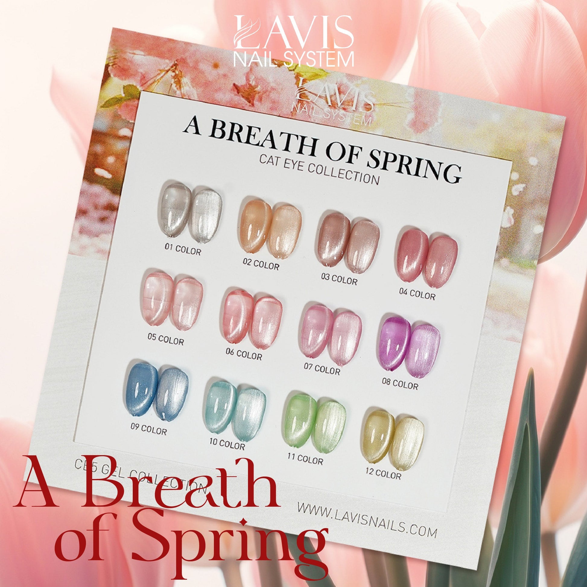 LAVIS Cat Eyes CE5 - 12 (Ver2) - Gel Polish 0.5 oz - A Breath Of Spring Collection
