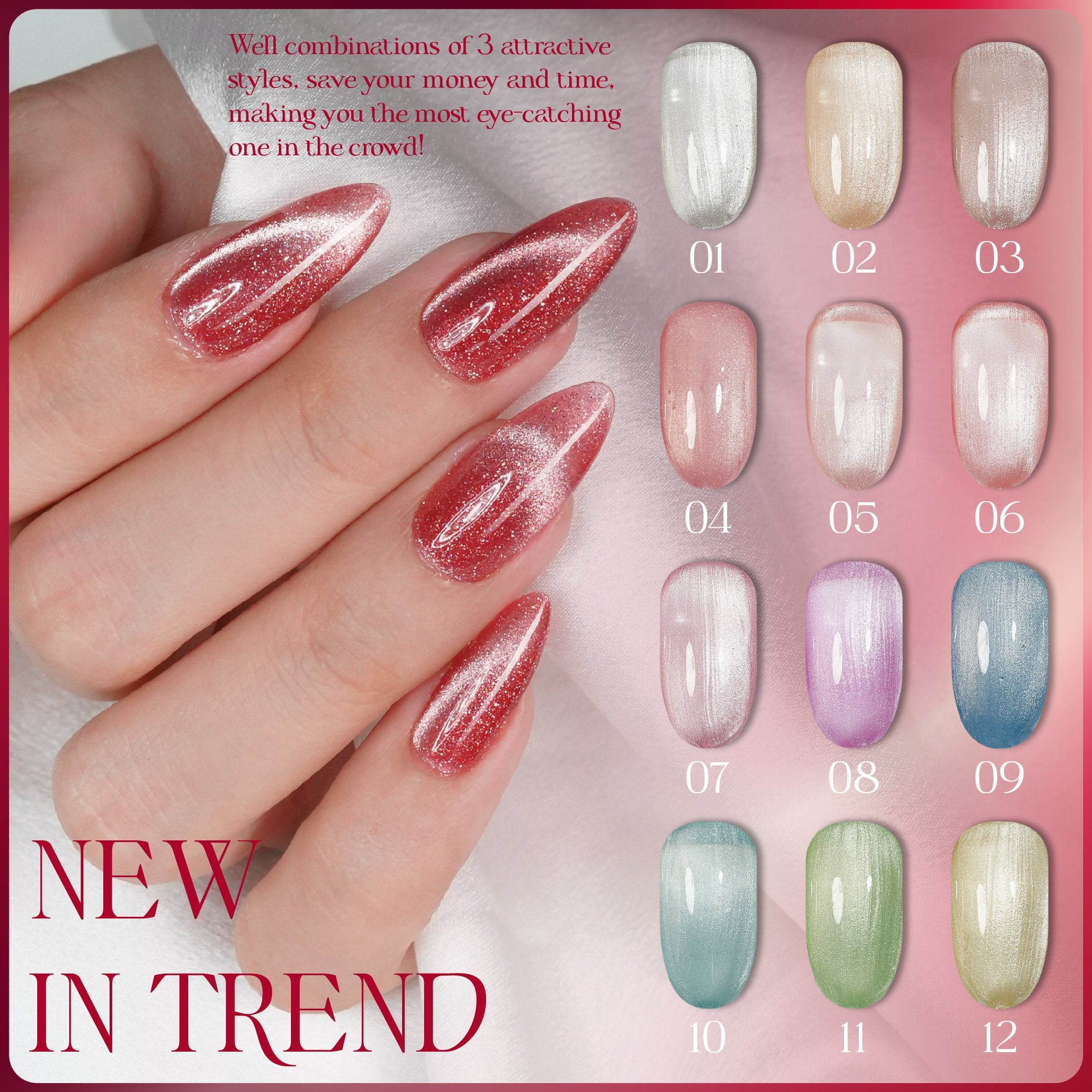 LAVIS Cat Eyes CE5 - 12 (Ver2) - Gel Polish 0.5 oz - A Breath Of Spring Collection