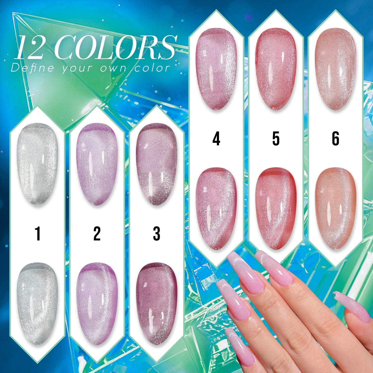 LAVIS Cat Eyes CE6 - 12 (Ver2)- Gel Polish 0.5 oz - Prism Pop Collection