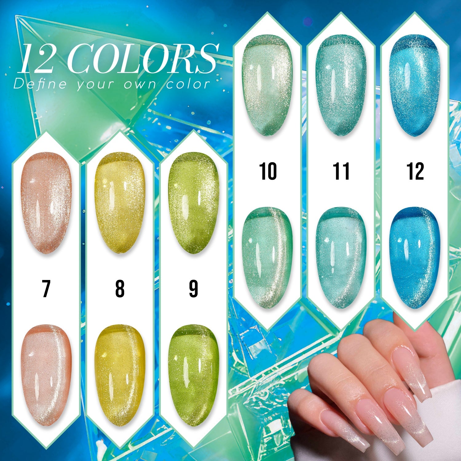 LAVIS Cat Eyes CE6 - 12 (Ver2)- Gel Polish 0.5 oz - Prism Pop Collection