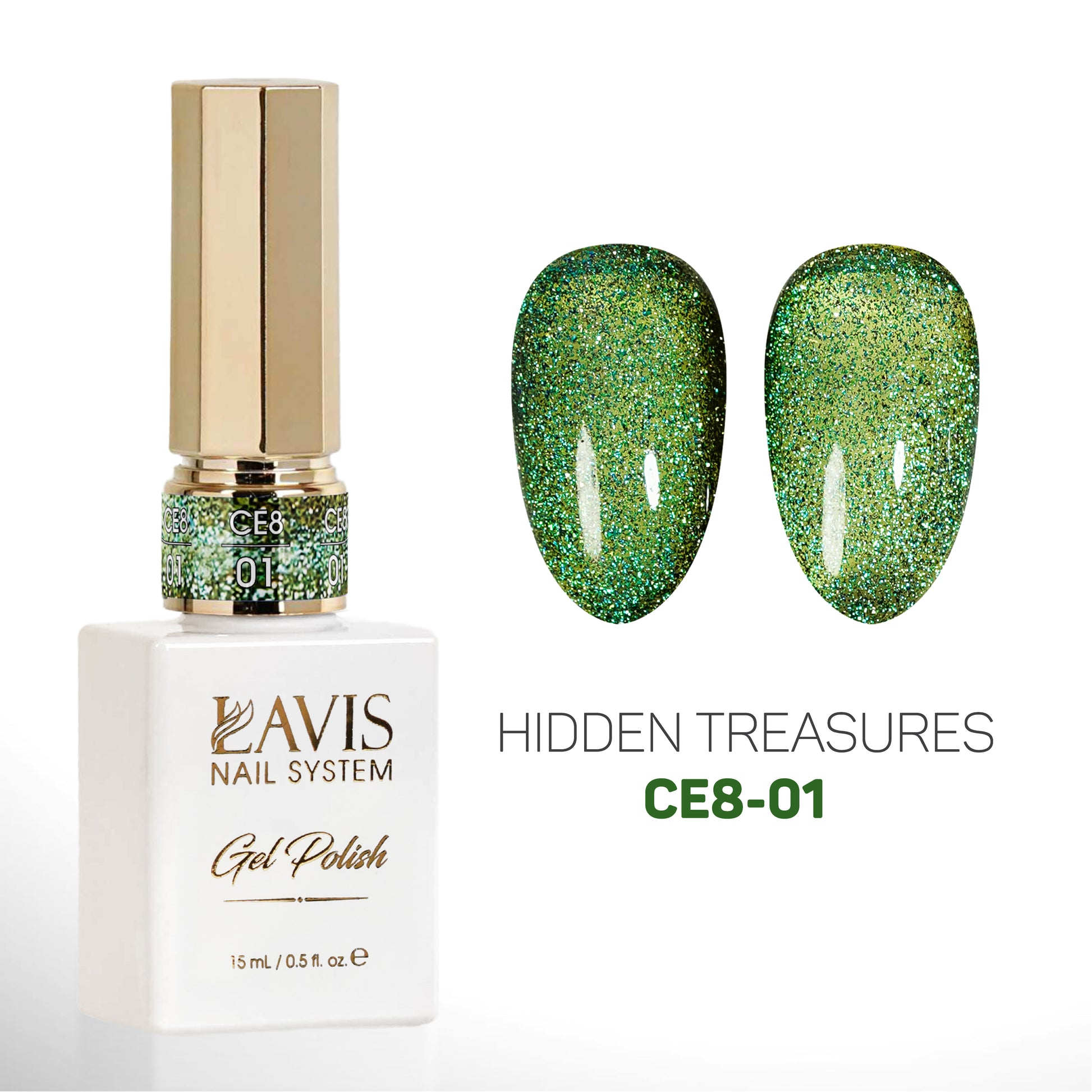 LAVIS Cat Eyes CE8 - 01 - Gel Polish 0.5 oz - Lavis Hidden Treasures Collection