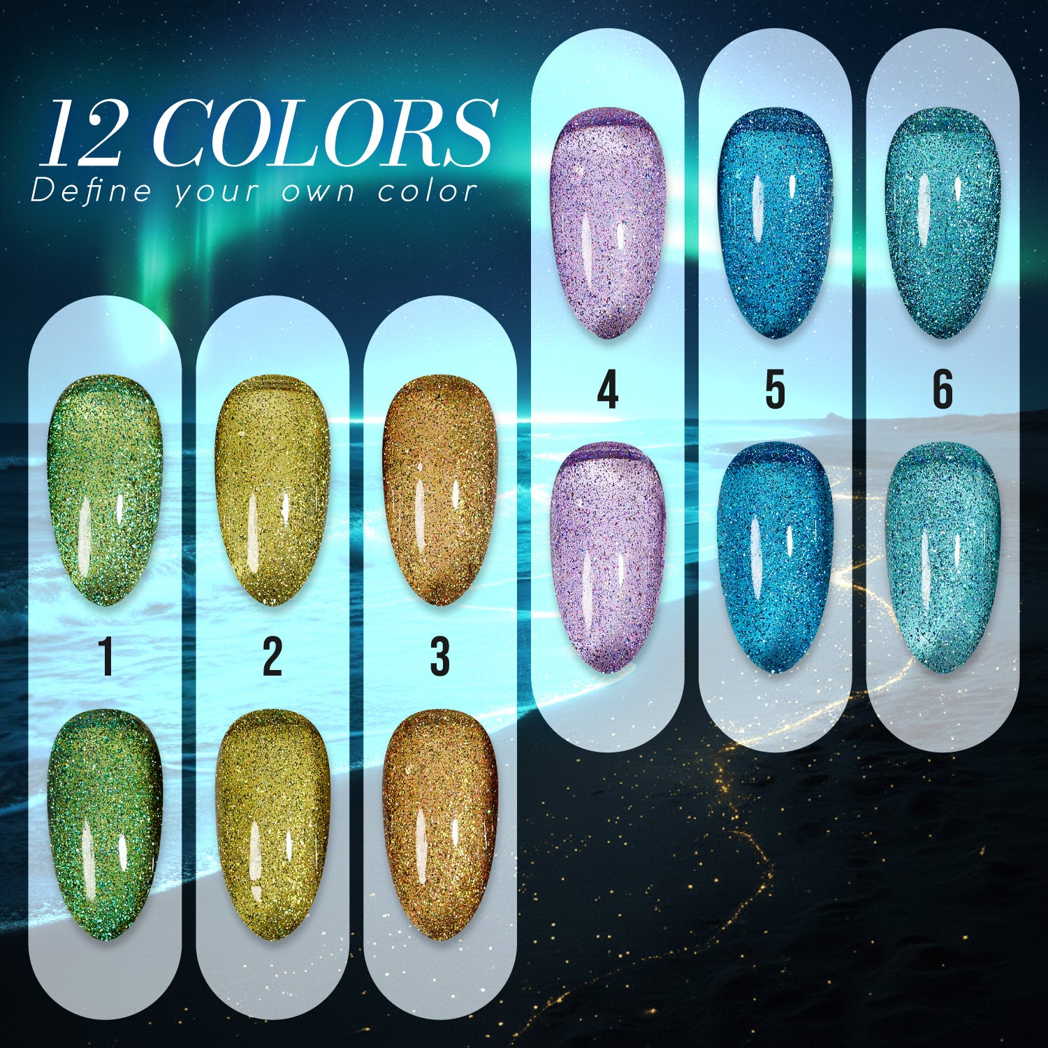 LAVIS Cat Eyes CE8 - Set 12 - Gel Polish 0.5 oz - Lavis Hidden Treasures Collection