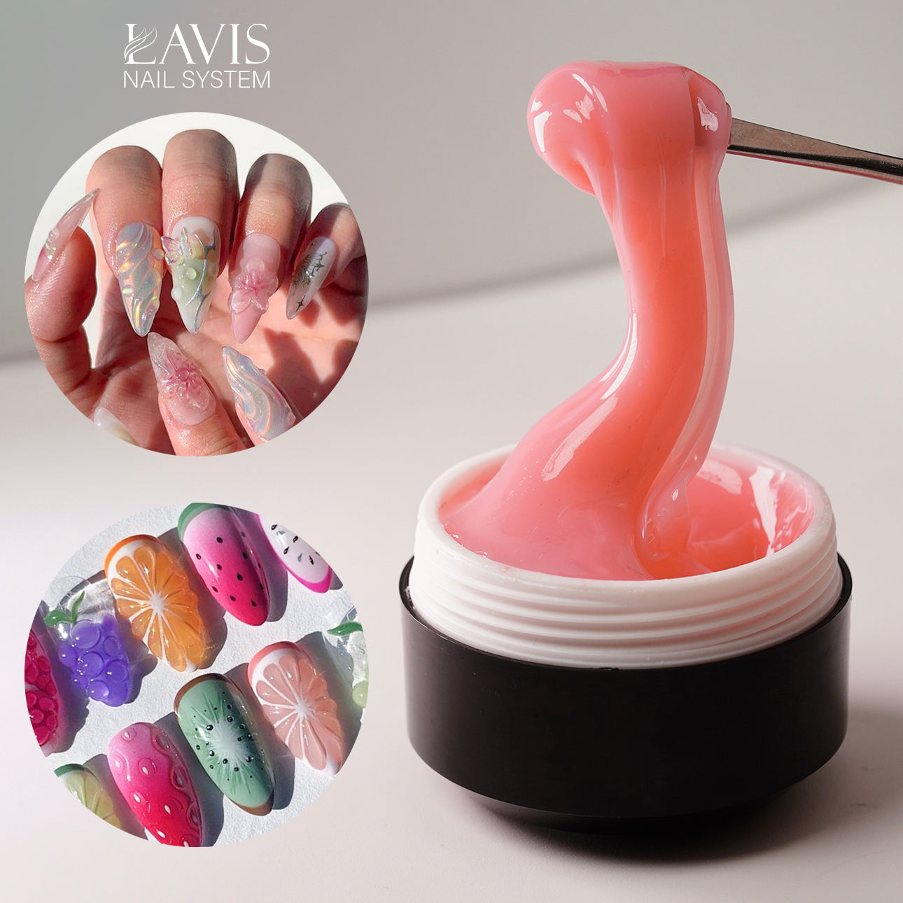 LAVIS J02 - Builder Gel In The Jar 15g - Clear Pink