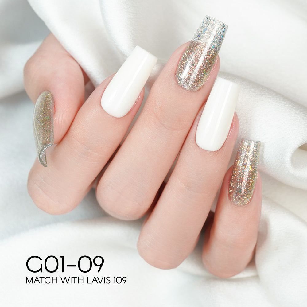 LAVIS Glitter G01 - 08 - Gel Polish 0.5 oz - Galaxy Collection