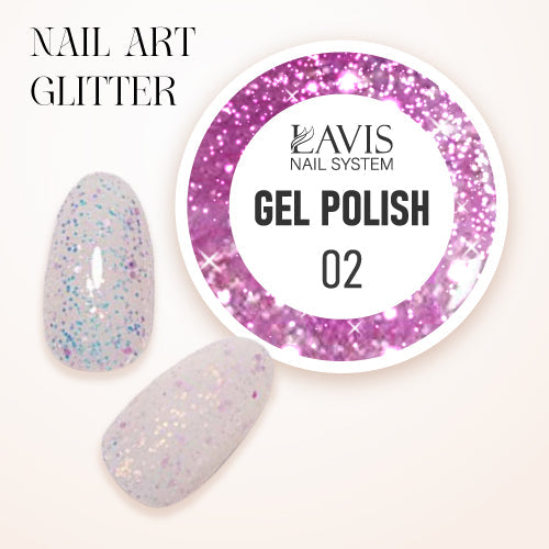 LAVIS Nail Art Glitter - Gel Polish 02