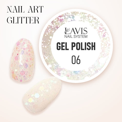 LAVIS Nail Art Glitter - Gel Polish 06