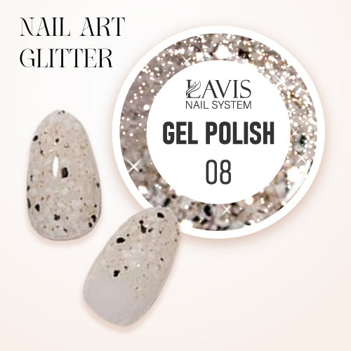 LAVIS Nail Art Glitter - Gel Polish 08