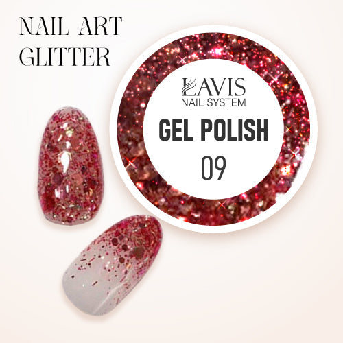 LAVIS Nail Art Glitter - Gel Polish 09