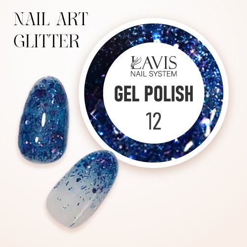 LAVIS Nail Art Glitter - Gel Polish 12