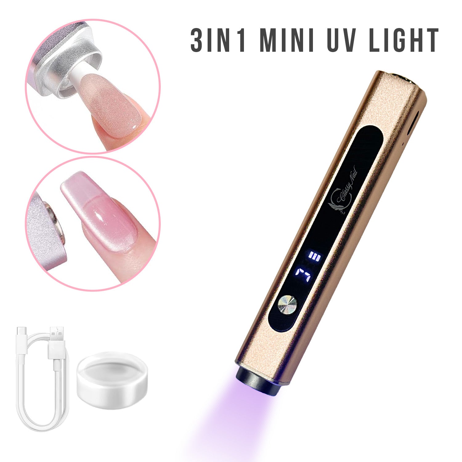 Classy Nail 3in1 Mini UV Light - Gold