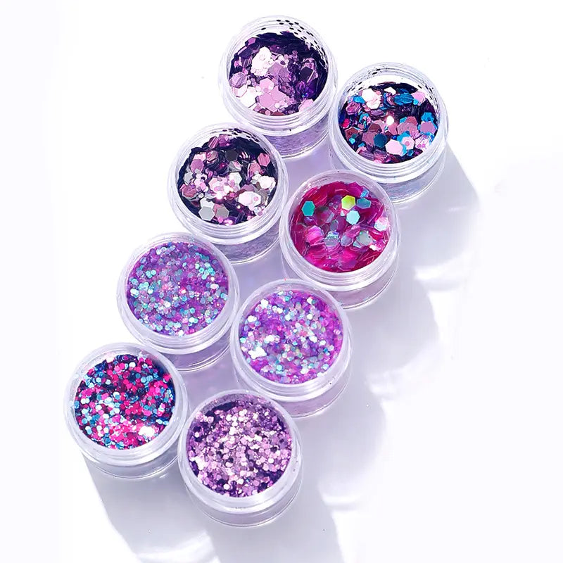 8pcs Nail Glitter Sequins - Set 3