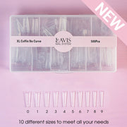  LAVIS - XL COFFIN NO CURVE - Clear - 500 Pcs by LAVIS NAILS TOOL sold by DTK Nail Supply