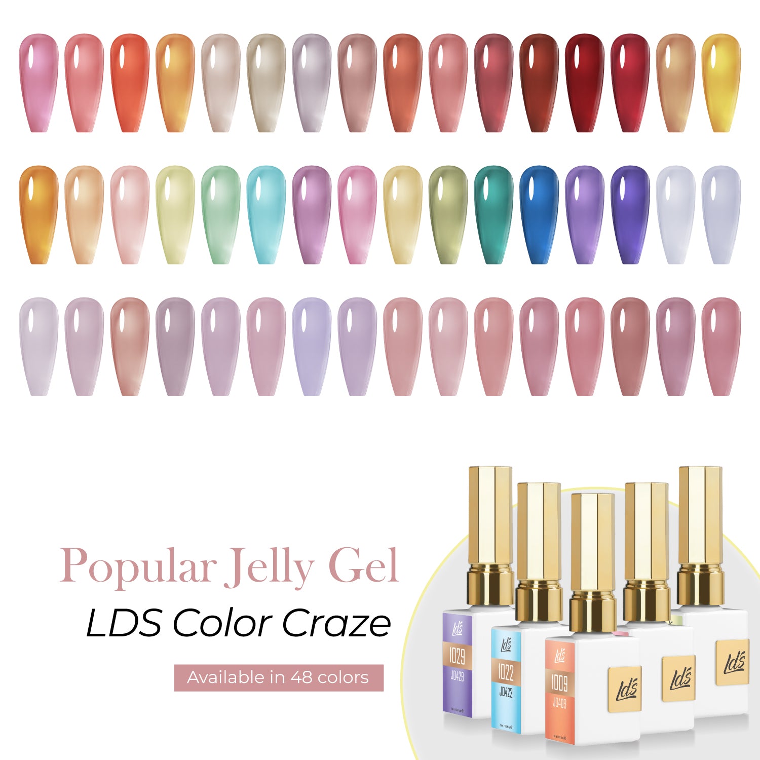 LDS Color Craze Gel Nail Polish - Set J04 - 0.5oz