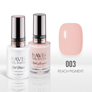 Lavis Gel Nail Polish Duo - 003 Beige Pink Colors - Peach Pigment