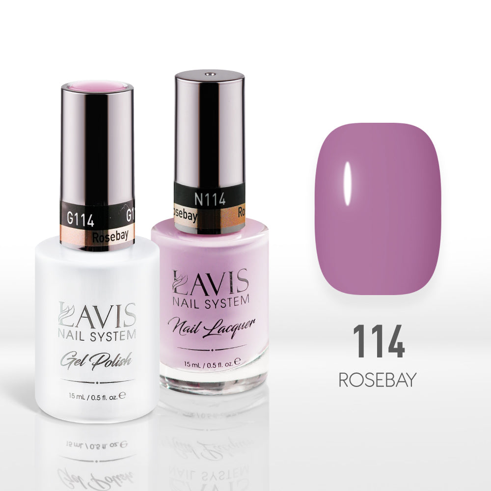 Lavis Gel Nail Polish Duo - 114 Vintage, Rose Colors - Rosebay