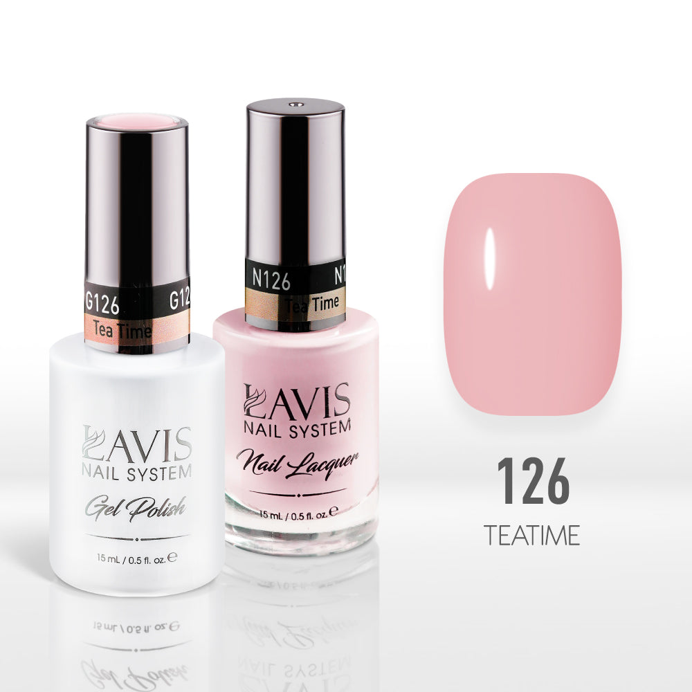 Lavis Gel Nail Polish Duo - 126 Nude Colors - Tea Time